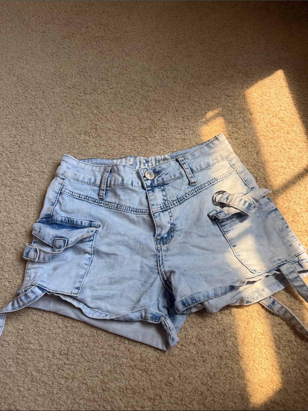 VIP Light Wash Denim Cargo Shorts